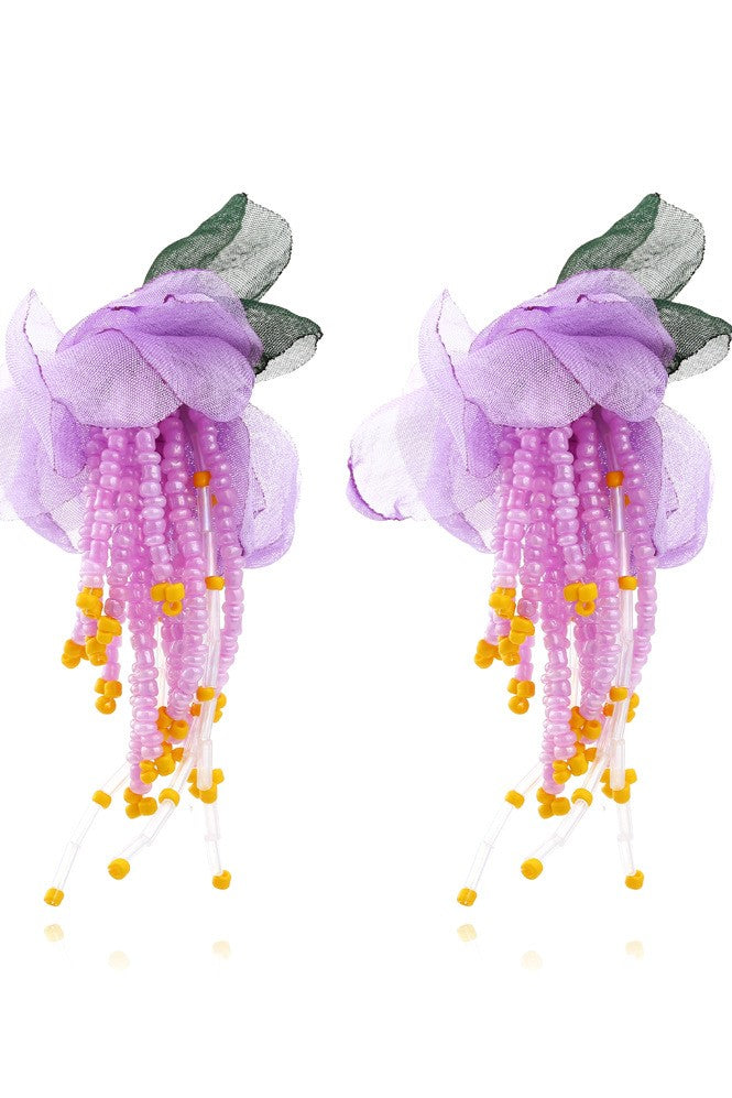 LAUREN FLORAL BEAD EARRINGS