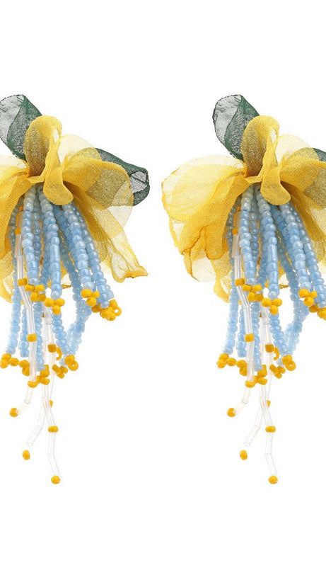 LAUREN FLORAL BEAD EARRINGS