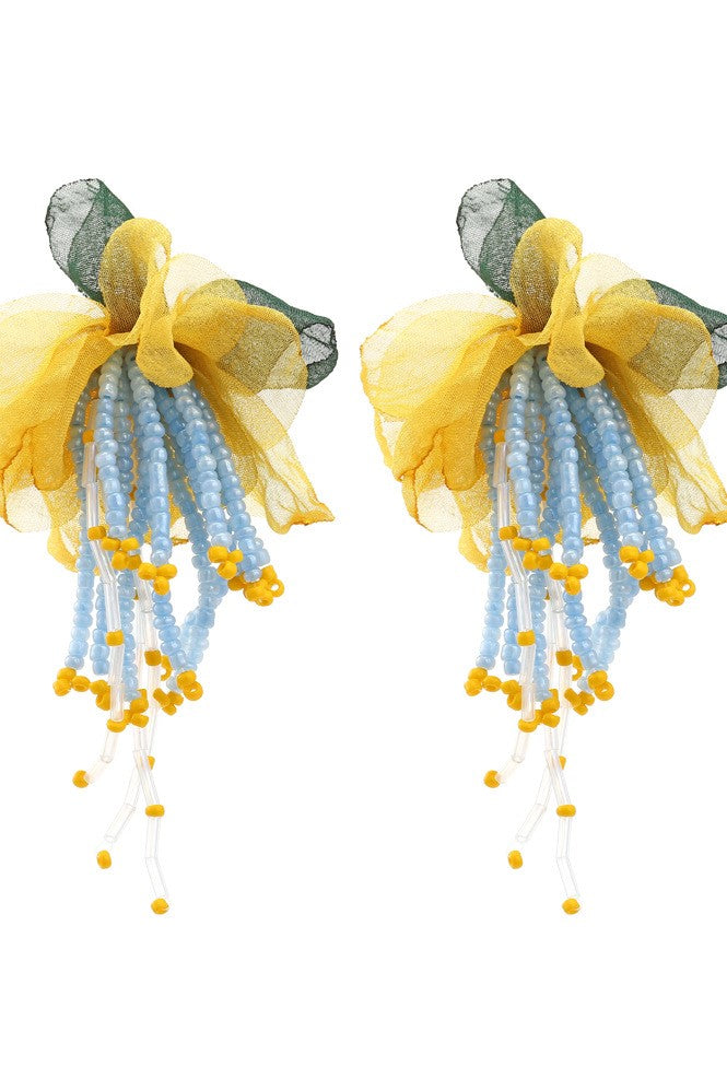 LAUREN FLORAL BEAD EARRINGS