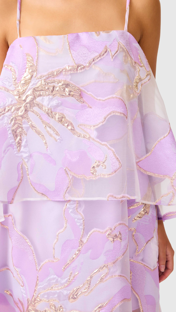 AIIZIE Lennox Floral Jacquard Maxi Dress in Purple - product image
