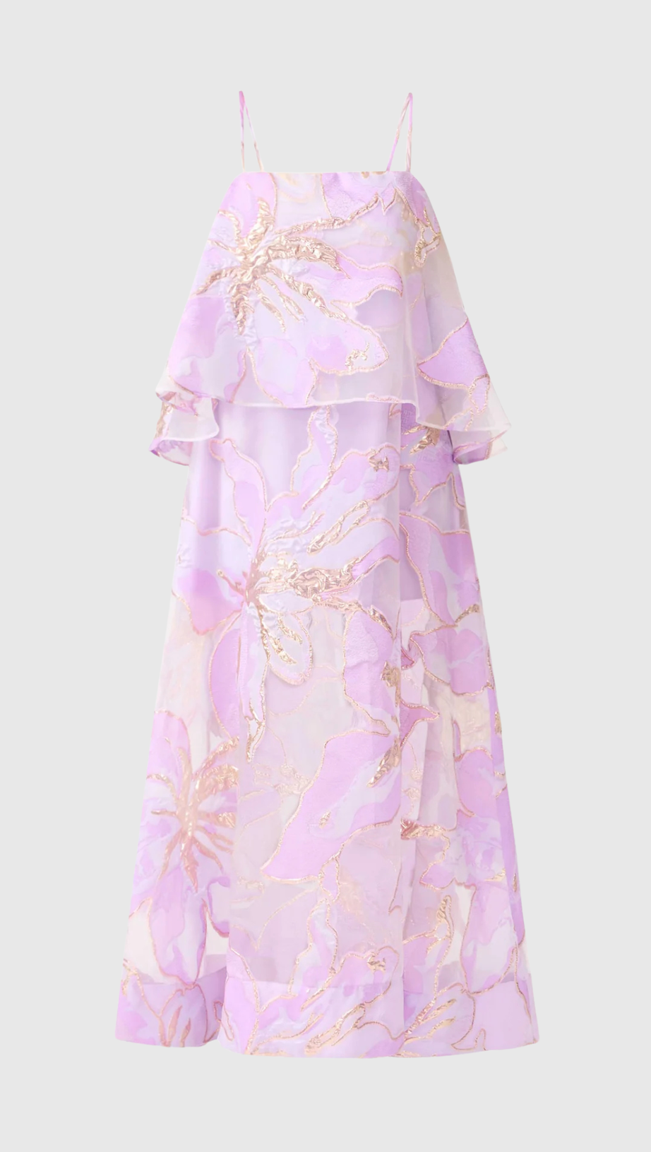 Lennox Floral Jacquard Maxi Dress in Purple