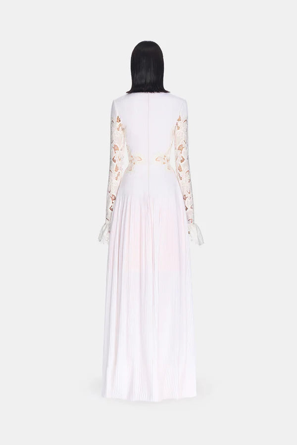 AIIZIE LACE EMBROIDERED HOLLOW MAXI DRESS IN WHITE - product image