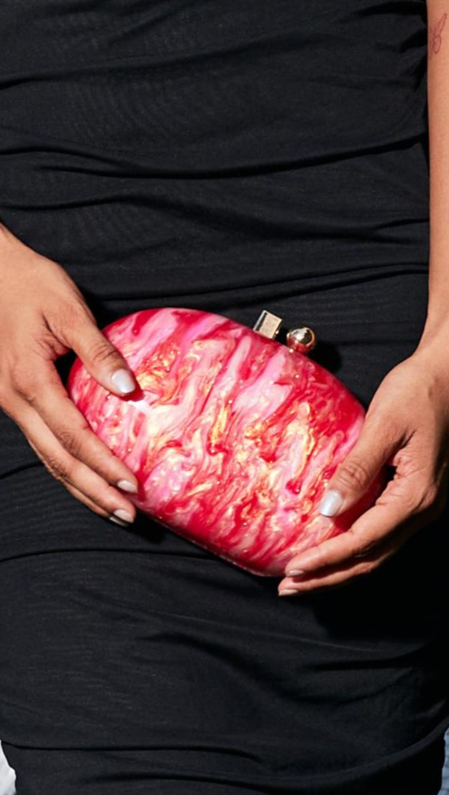 PEARLESCENT ACRYLIC CLUTCH