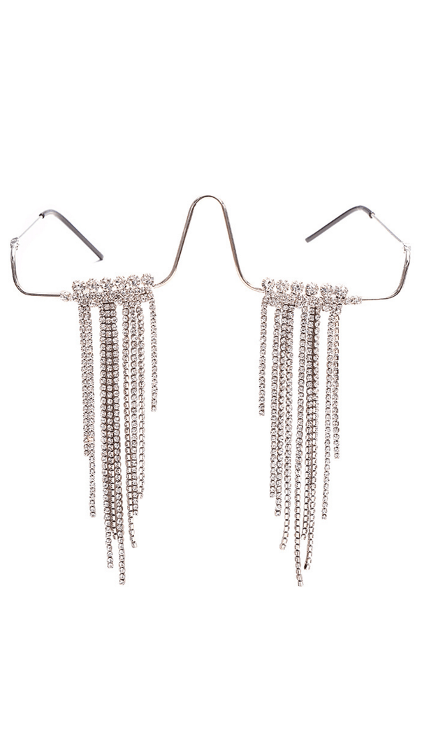 AIIZIE LONG FRINGED RHINESTONE PENDULUM GLASSES - product image