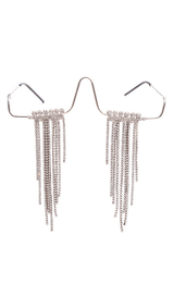 Long fringed rhinestone pendulum glasses