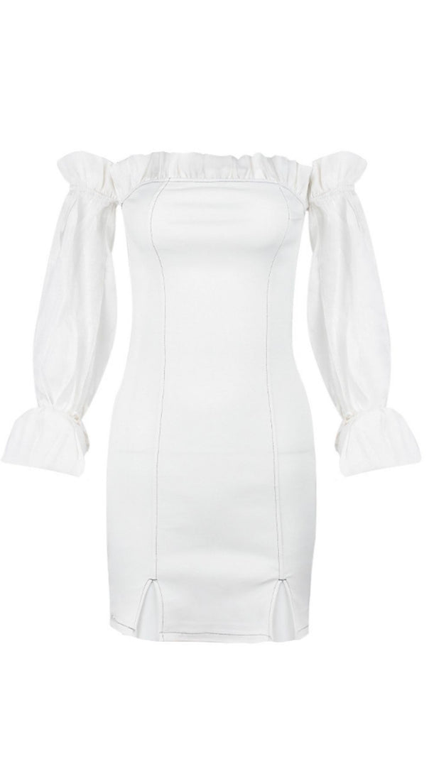AIIZIE LONG-SLEEVED DRESS WITH MELANGE LACE. - product image