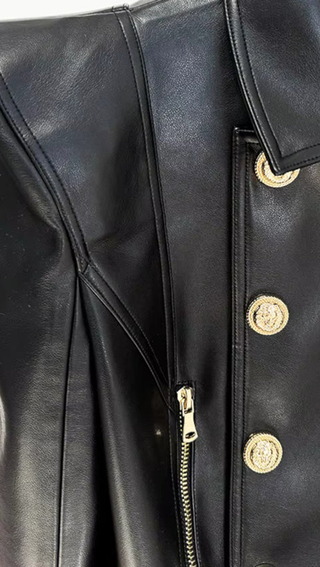 PERFECTO CROPPED LEATHER JACKET IN BLACK