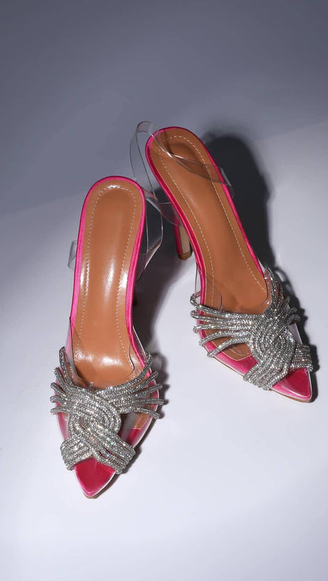 SANDALI ROSA SHOCK CON CRISTALLI