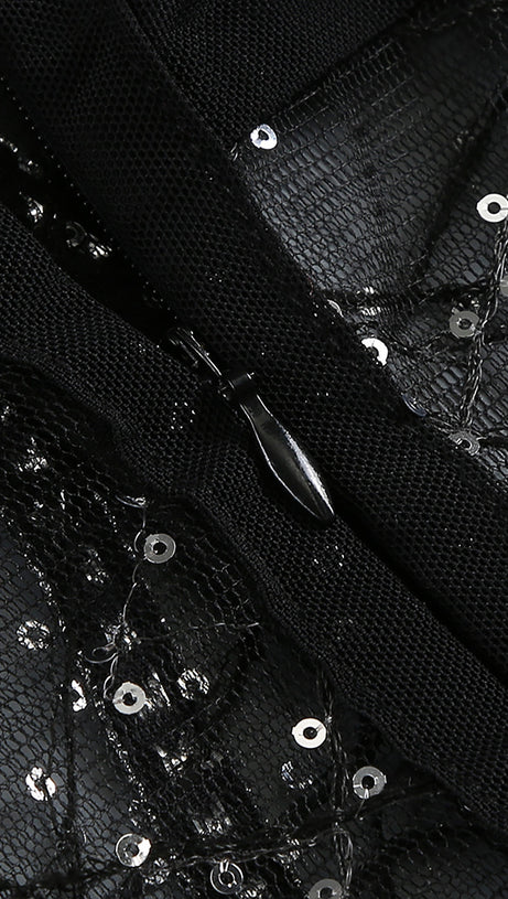 TRÄGERLOSER JUMPSUIT LANGARM-STRASS-BLAZER