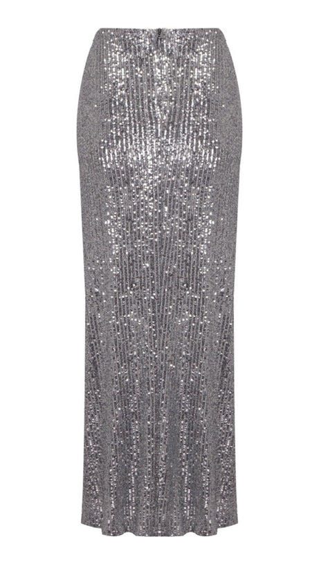 GONNA LUNGA CON SPACCHI FLOREALI E PAILLETTES LYRIC