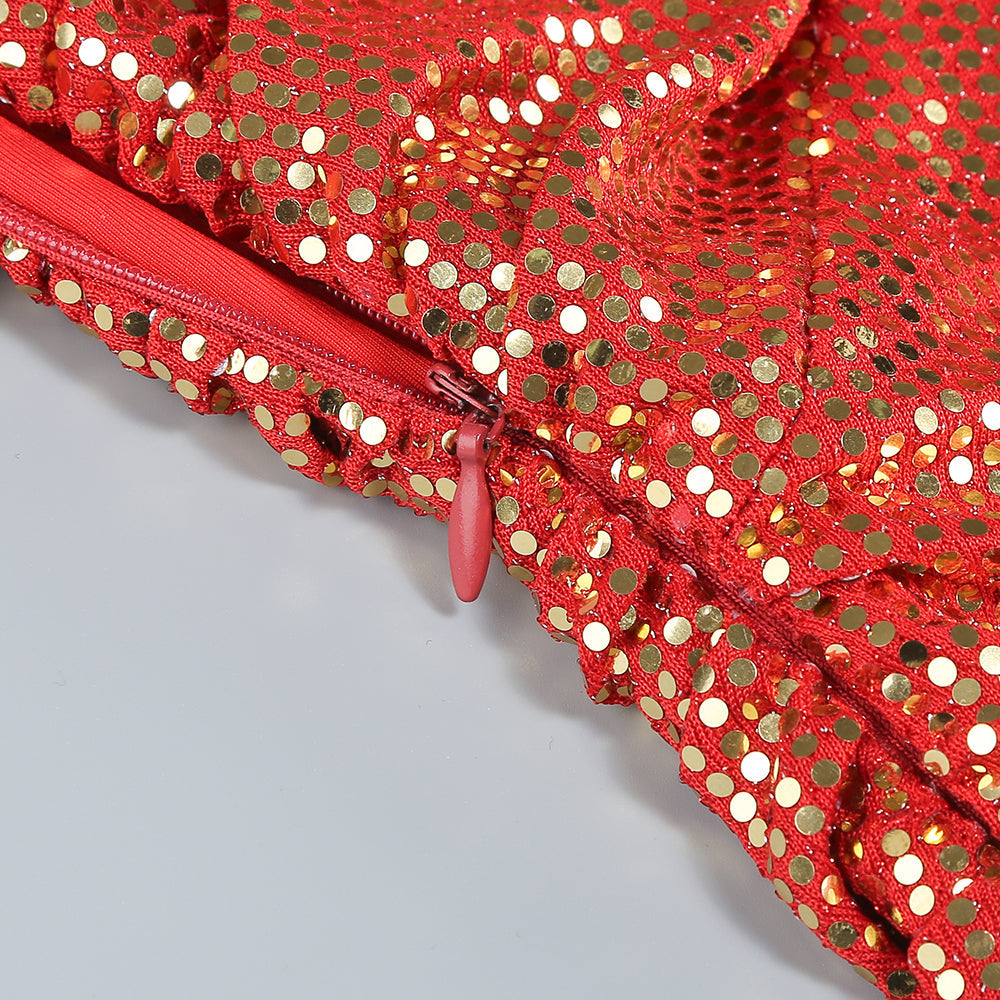 ABITO CON SPACCHI E PAILLETTES RUCHES 