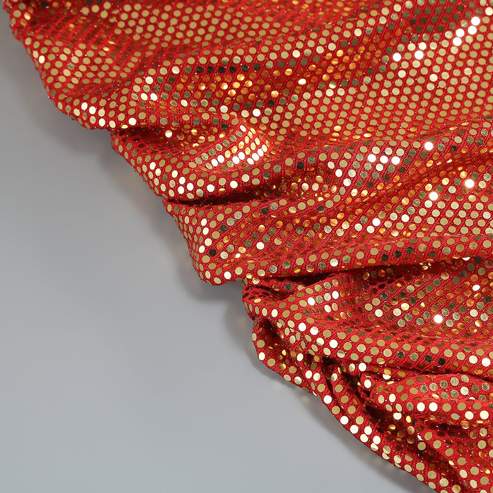 AIIZIE CUTOUT RUCHED SEQUIN SLIT DRESS - product image