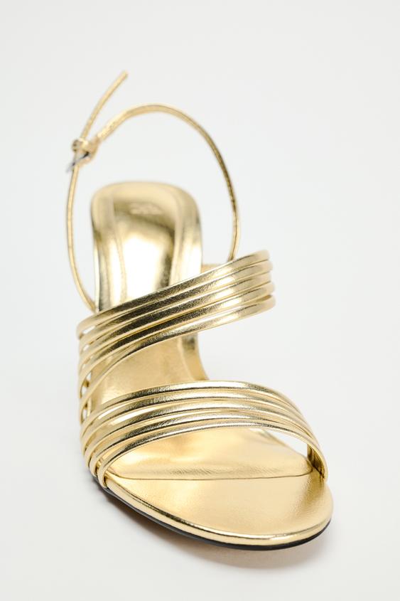 AIIZIE METALLIC STRAPPY SANDALS - product image