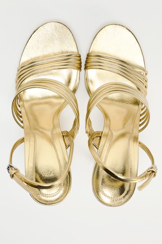 AIIZIE METALLIC STRAPPY SANDALS - product image