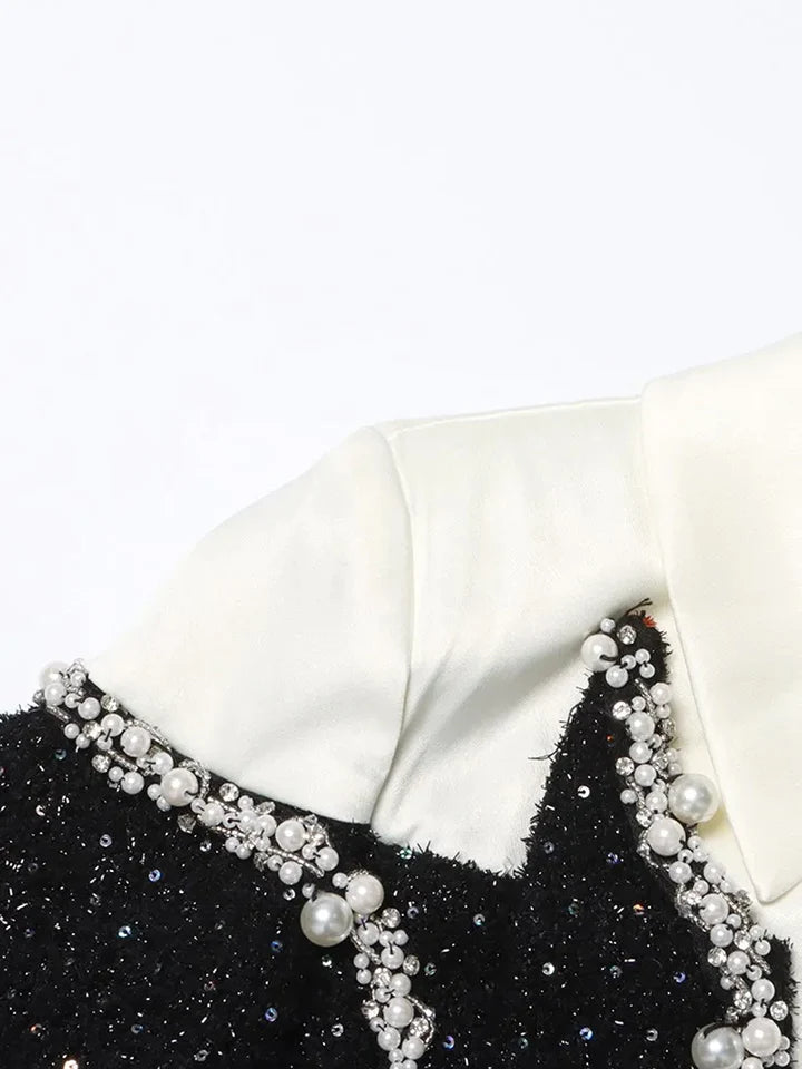 AIIZIE PEARL EMBELLISHED SEQUINS SUIT SKIRT - product image