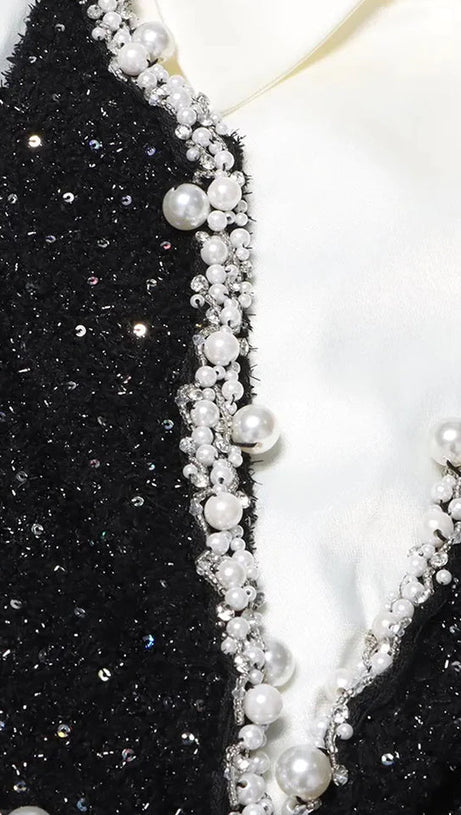 GONNA DA COMPLETO CON PAILLETTES DECORATE CON PERLE