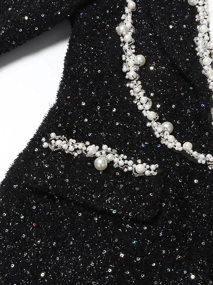 AIIZIE PEARL EMBELLISHED SEQUINS SUIT SKIRT - product image