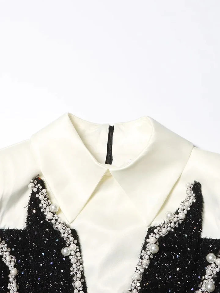 AIIZIE PEARL EMBELLISHED SEQUINS SUIT SKIRT - product image