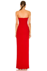 Tube Slit strapless Gown in red
