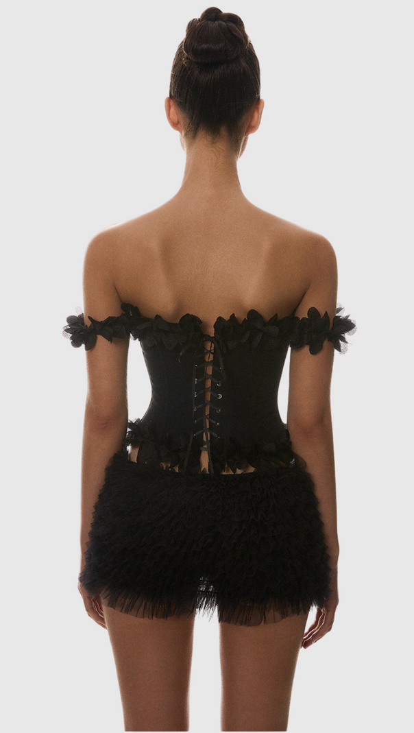 AIIZIE MACKIE OFF SHOULDER LACE UP CORSET - product image