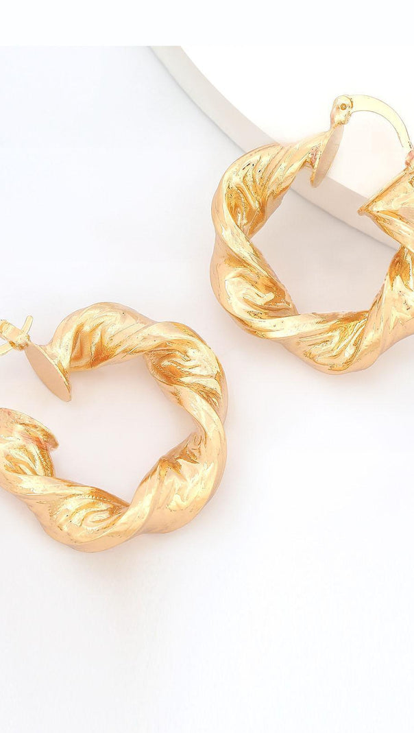 AIIZIE MAIA CHUNKY TWIST HOOP EARRINGS - product image