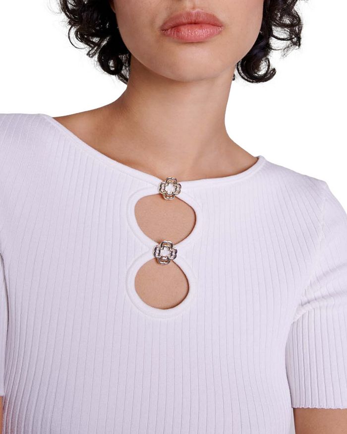 AIIZIE MYSTER RIBBED CUTOUT TOP - product image