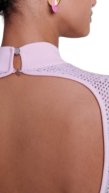 RAVILLY SEQUINED OPEN KNIT DRESS