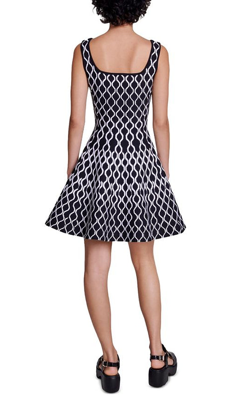 RUSSEL GRAPHIC KNIT SKATER DRESS