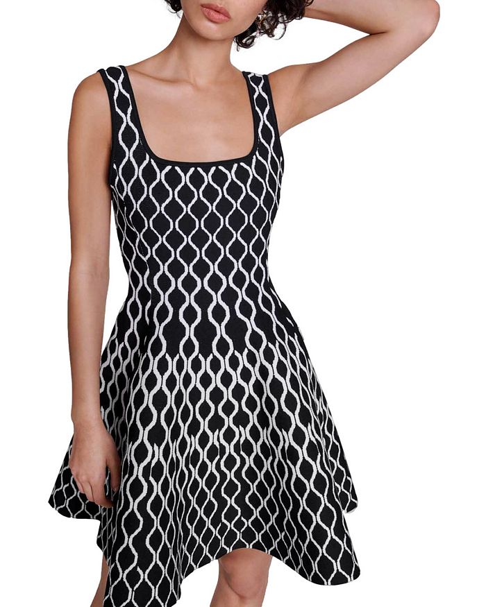AIIZIE RUSSEL GRAPHIC KNIT SKATER DRESS - product image