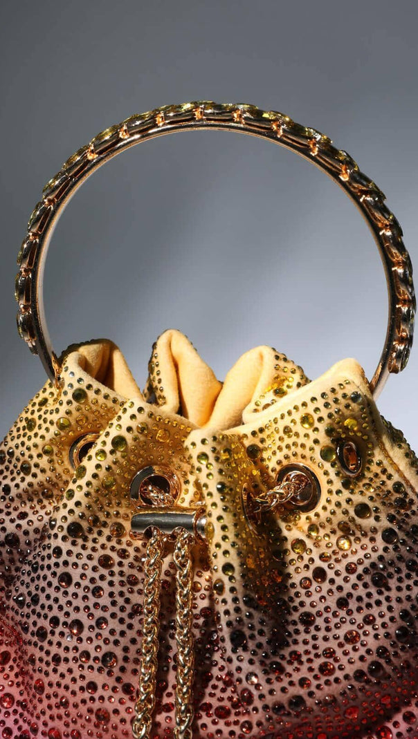 AIIZIE CRYSTAL EMBELLISHED BUCKET BAG IN OMBRE - product image