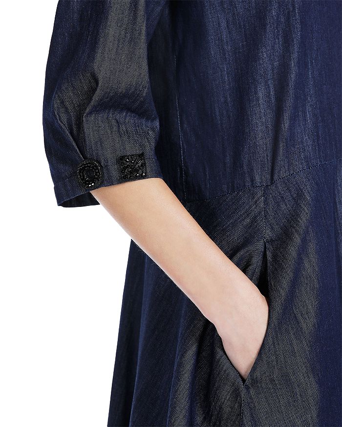 AIIZIE EMBELLISHED COTTON DENIM MIDI DRESS - product image
