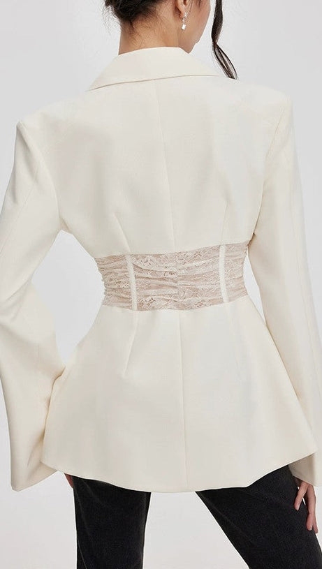 Melany – Durchsichtiges Schnürhemd in Weiß