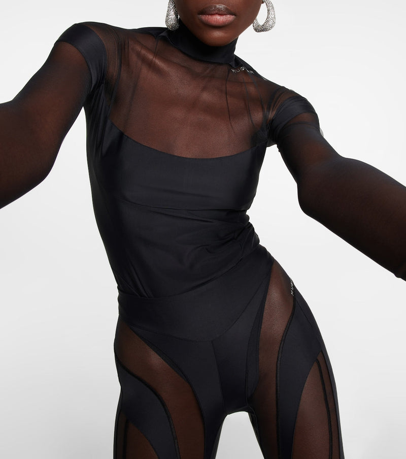 BLACK ILLUSION NECKLINE BODYSUIT