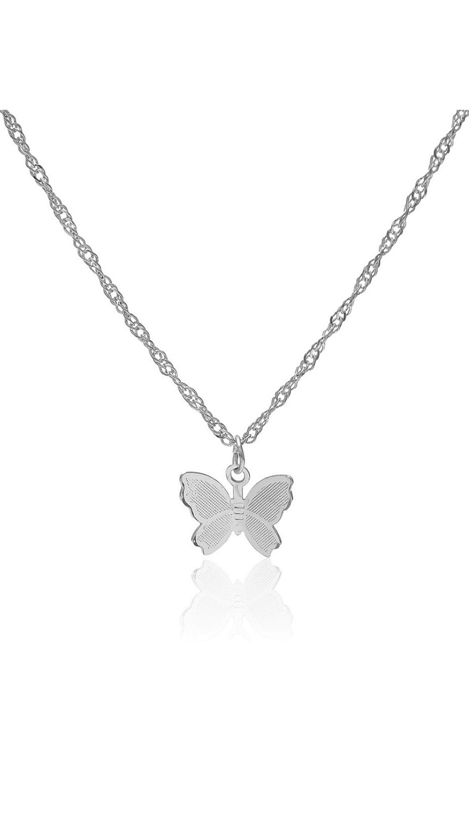 METAL BUTTERFLY TASSEL PENDANT