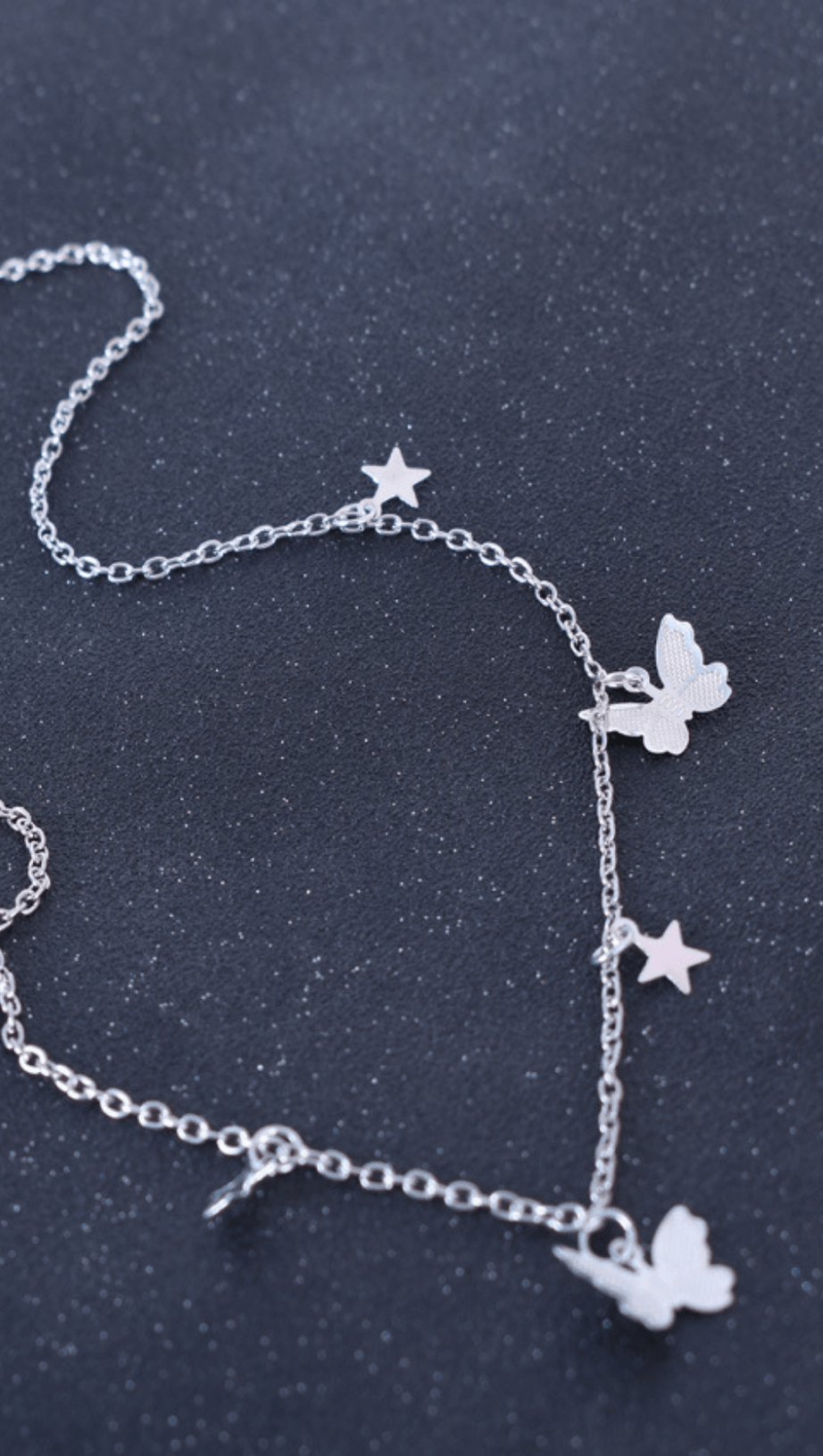 METAL BUTTERFLY TASSEL PENDANT