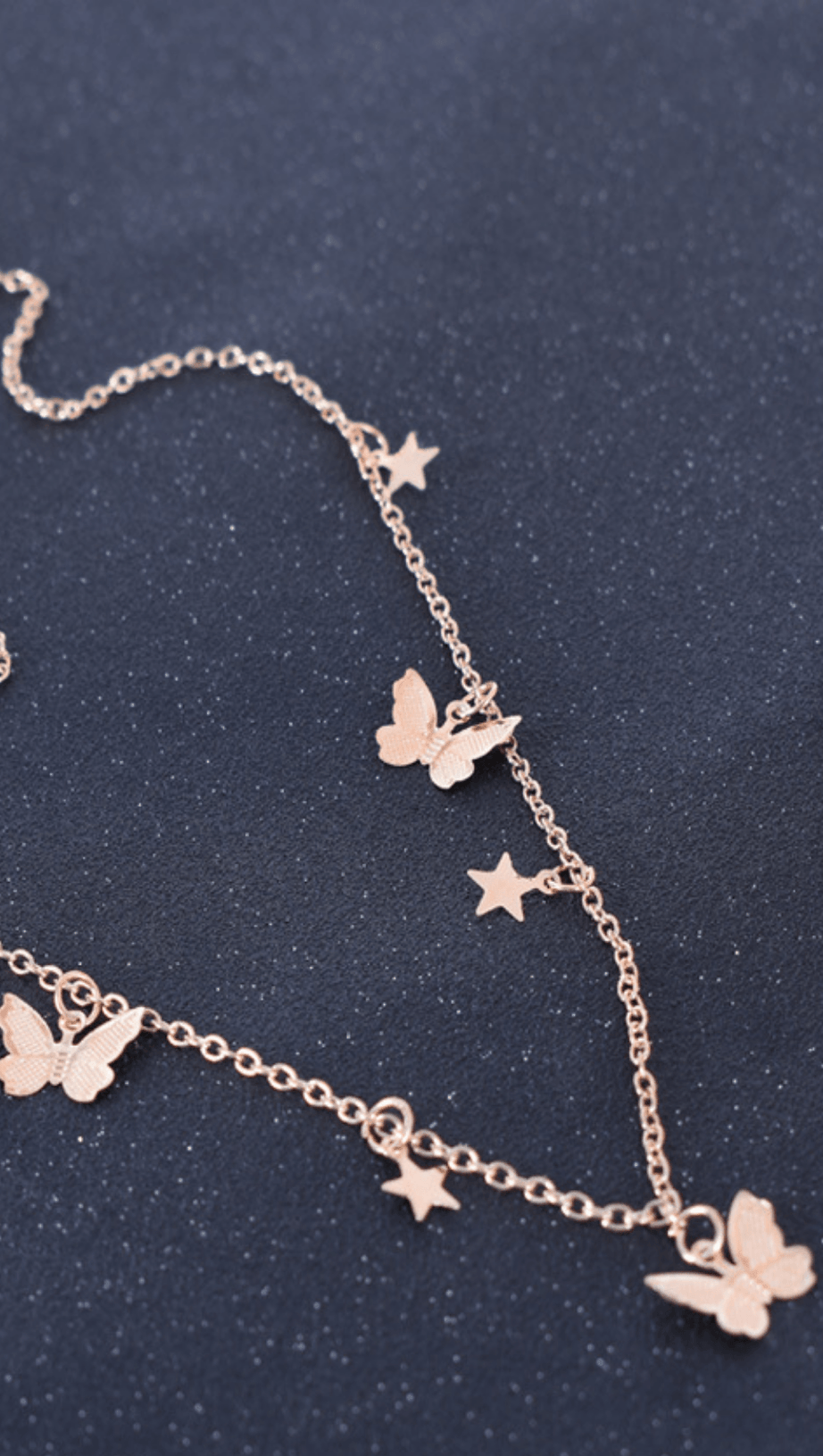 METAL BUTTERFLY TASSEL PENDANT