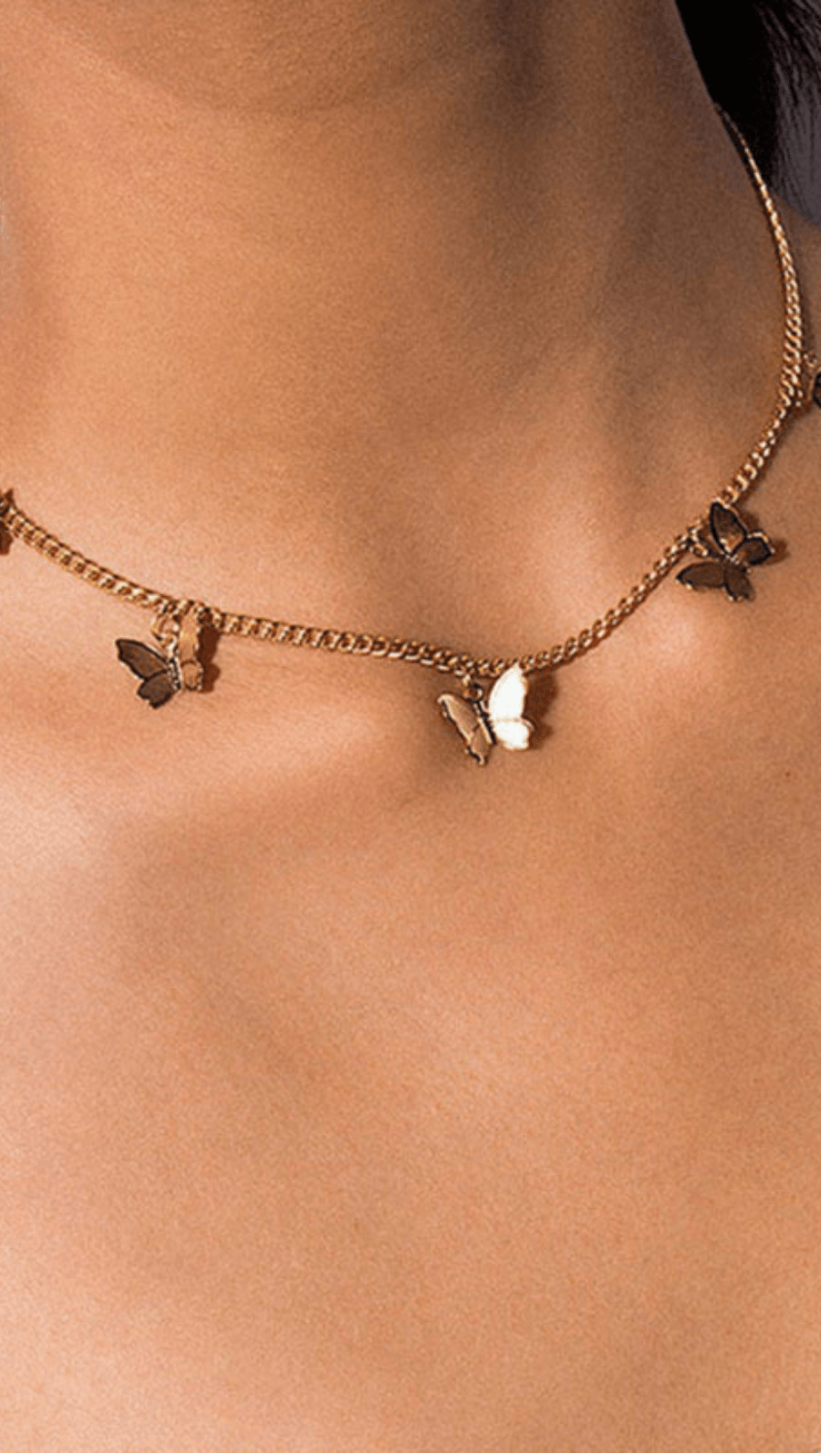 METAL BUTTERFLY TASSEL PENDANT