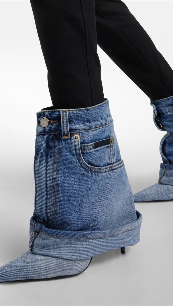 AIIZIE MILIANO DENIM TROUSER ANKLE BOOTIE - product image