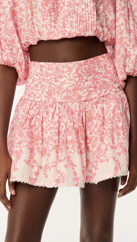 OFF-SHOULDER MINIROCK-SET MIT BLUMENPRINT IN PINK