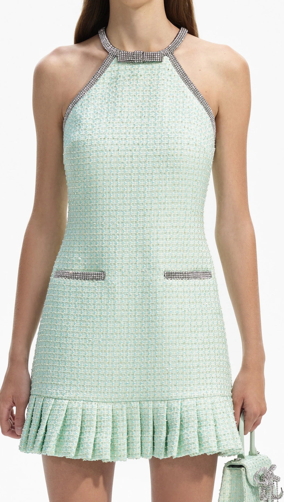 AIIZIE MINT BOUCLE MINI DRESS - product image