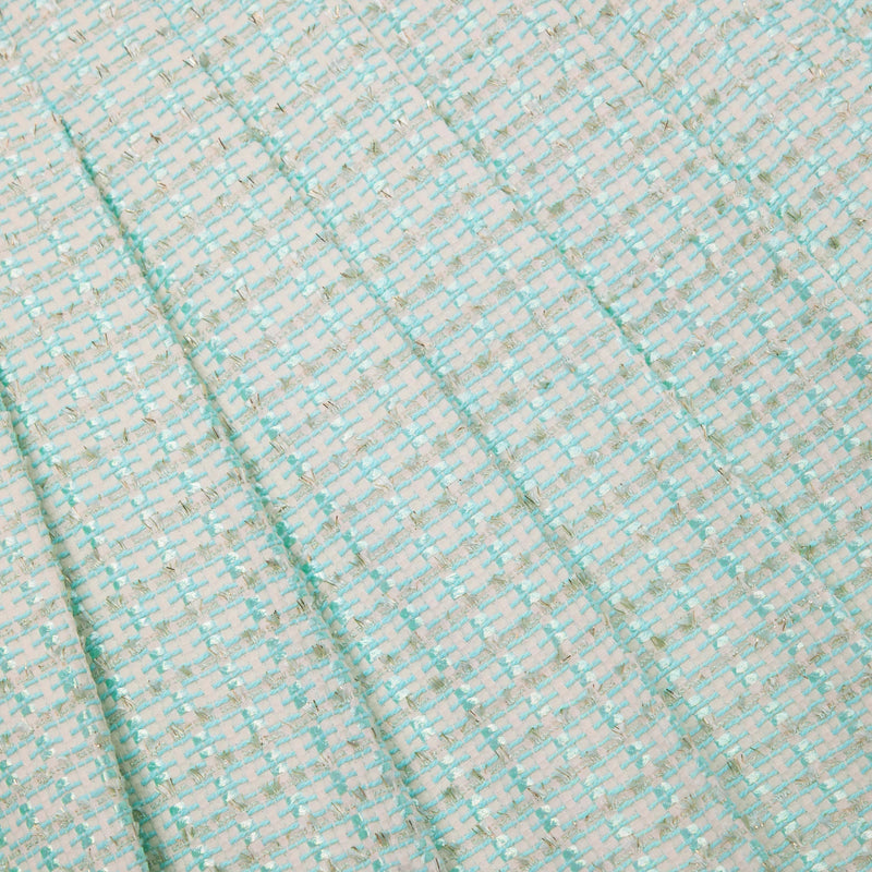 MINT BOUCLE PLEATED MINI SKIRT