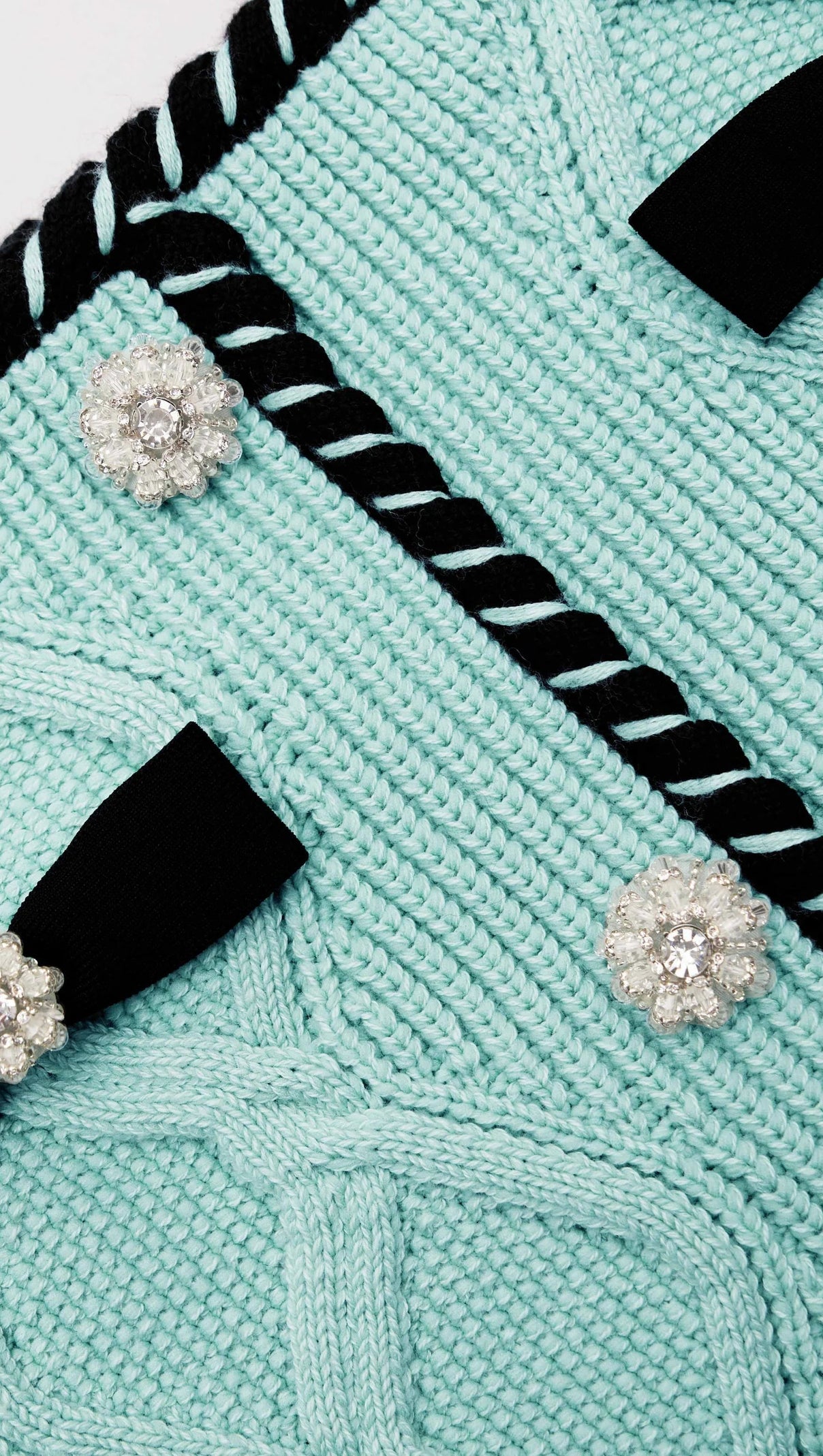 AIIZIE MINT CABLE KNIT MINI SKIRT - product image