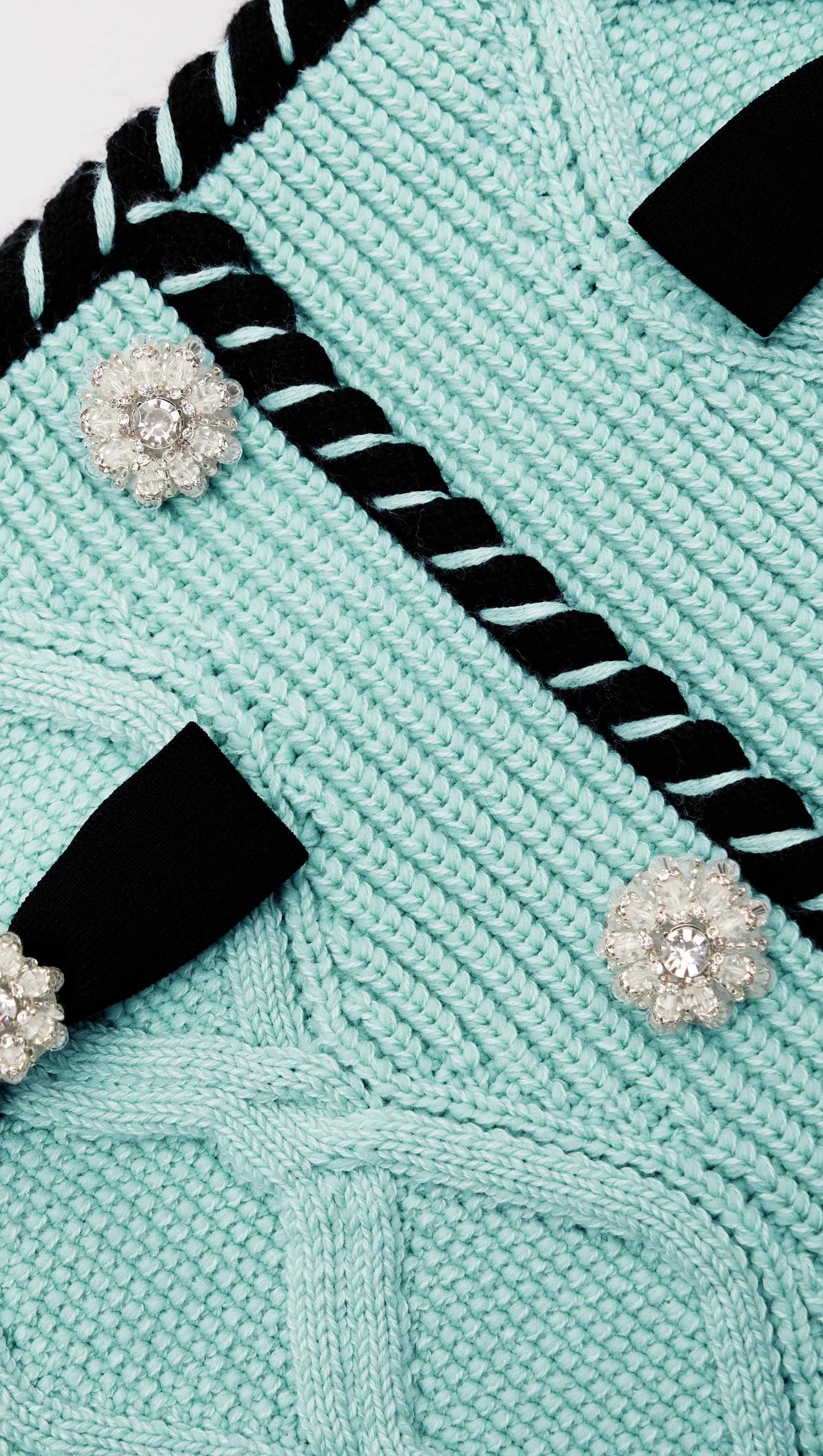 MINIGONNA IN MAGLIA A TRECCE MENTA 