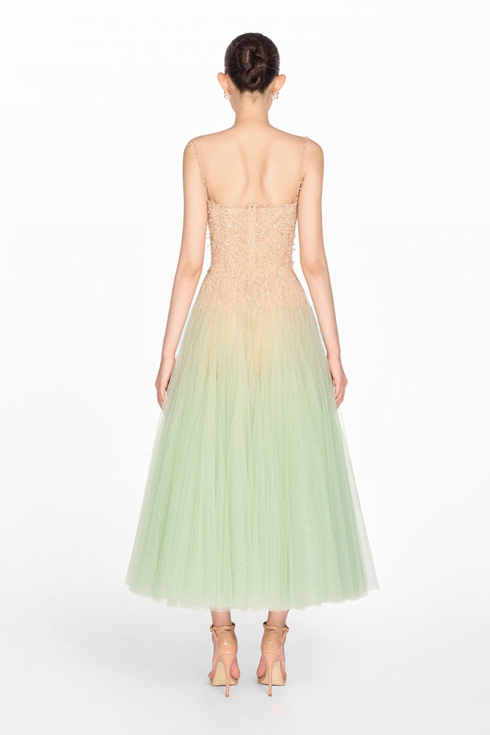 AIIZIE MINT OMBRE LACE MIDI DRESS - product image