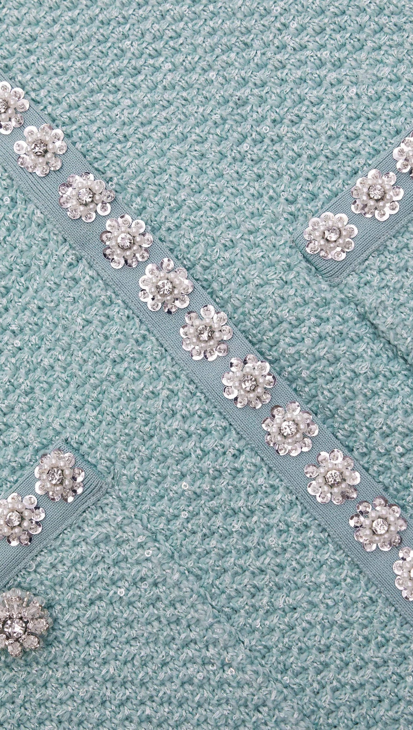 MINI ABITO IN MAGLIA CON PAILLETTES MENTA 