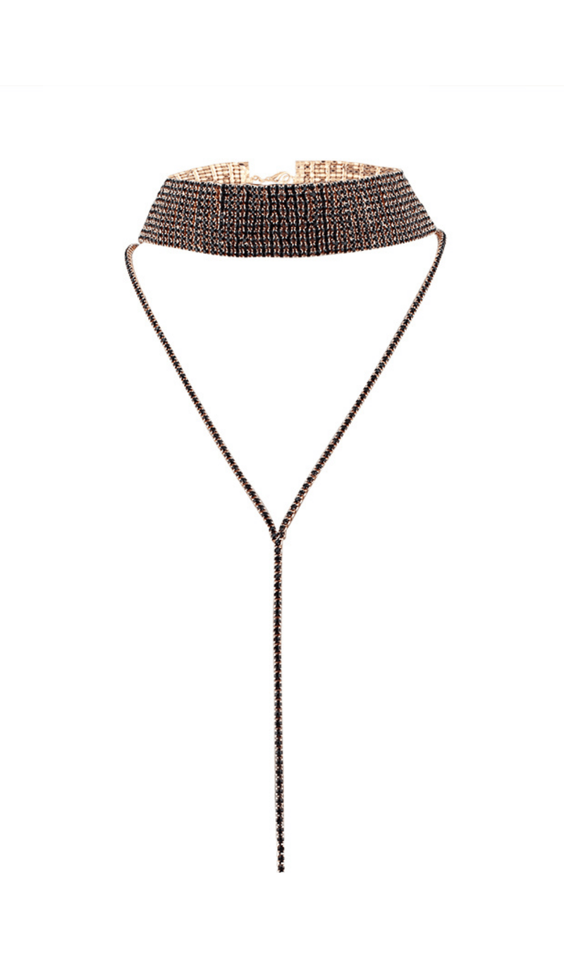 Multi-layer full diamond necklace.