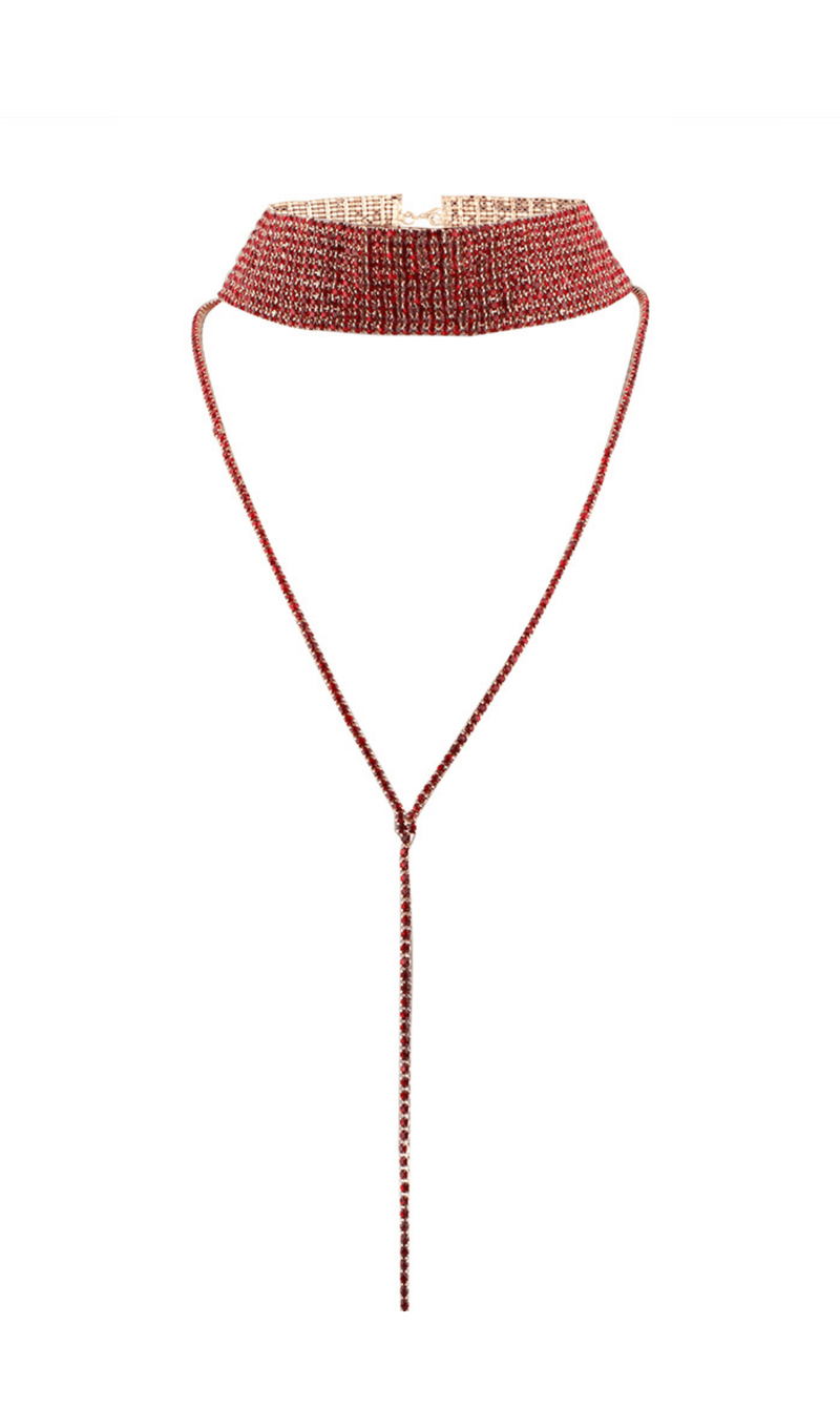 Multi-layer full diamond necklace.