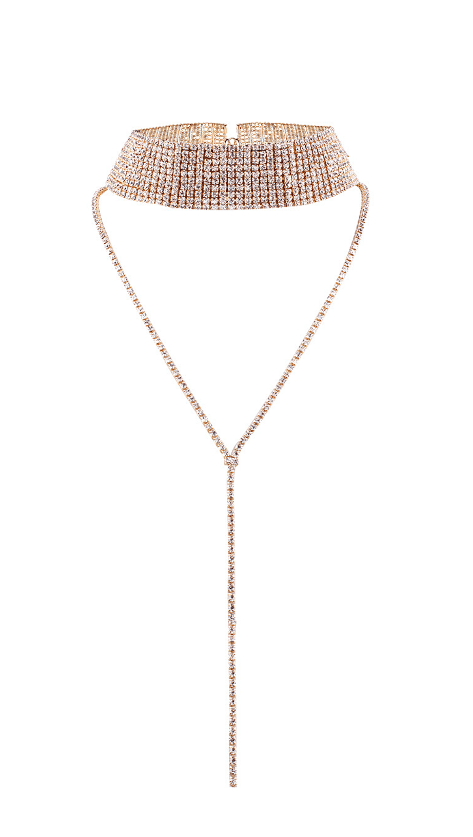 MULTI-LAYER FULL DIAMOND NECKLACE.