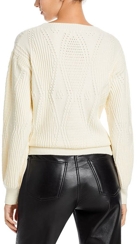 POINTELLE KNIT MINI BOW SWEATER