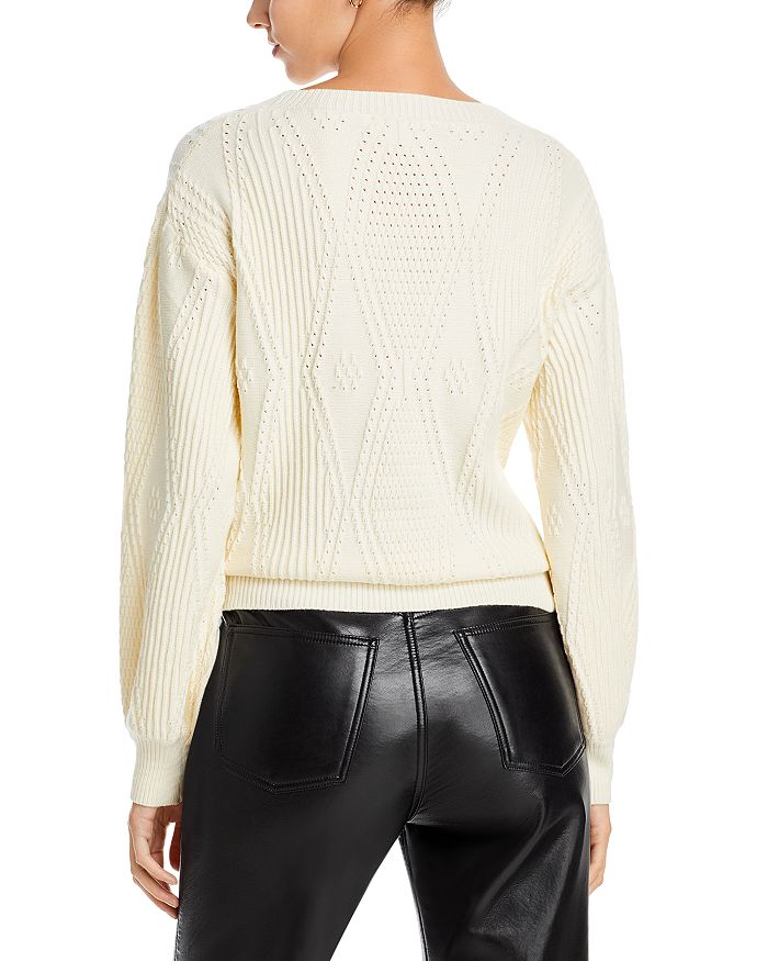 AIIZIE POINTELLE KNIT MINI BOW SWEATER - product image